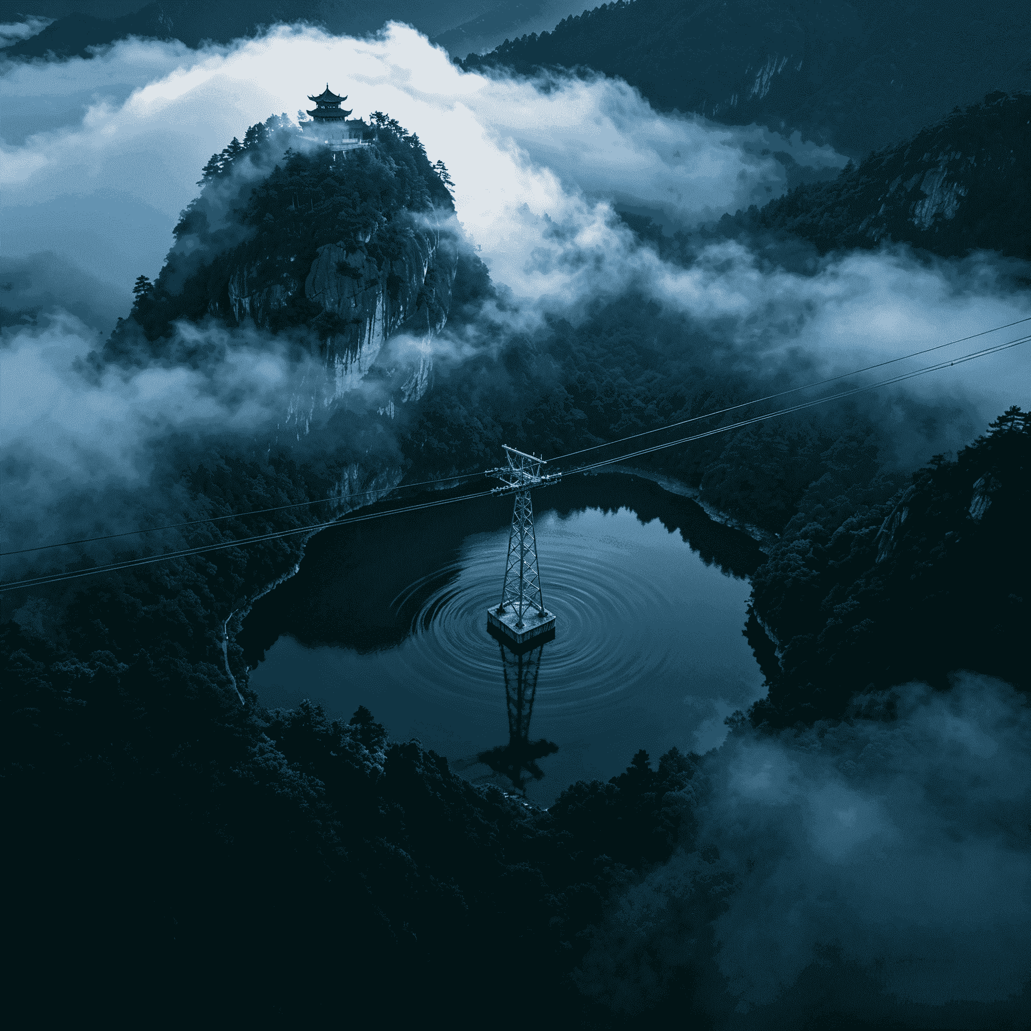 摇铃山主峰 · 摇铃寺远景
